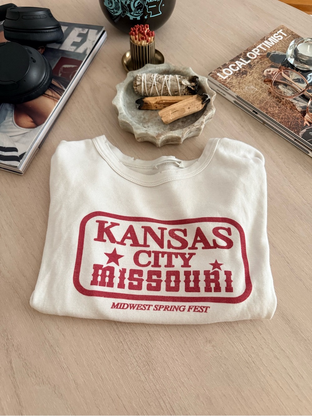 Zara Graphic Tee Crop Top- Kansas City Baby